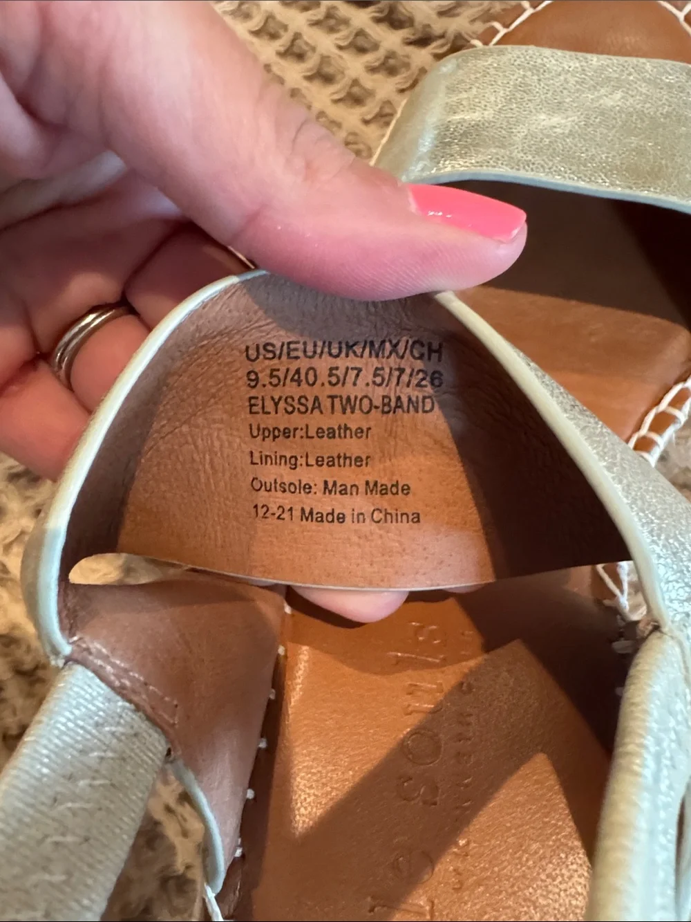 gentle souls Metallic Gold Espadrille Wedge Sandals